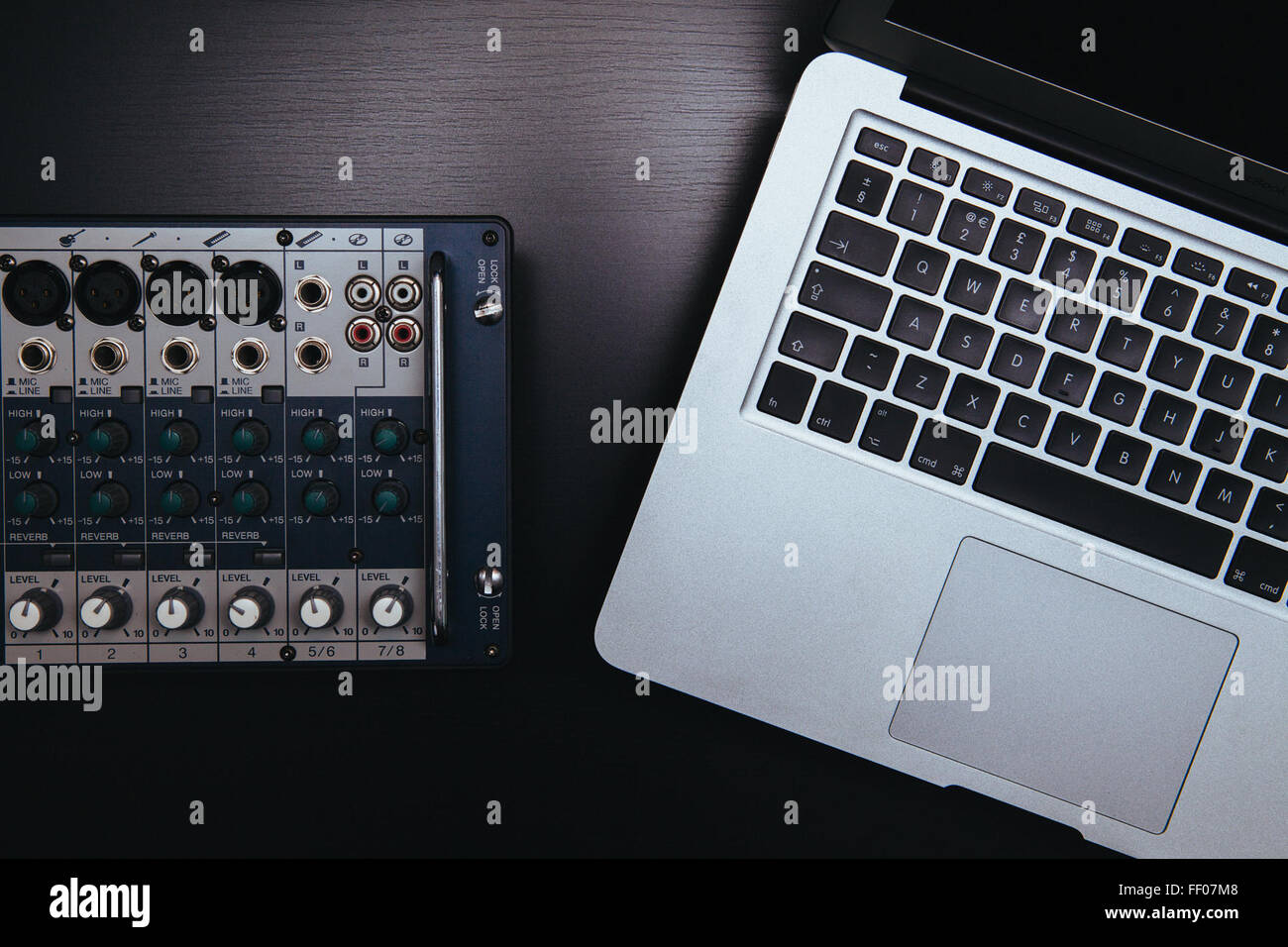 Laptop and Mixer Laptop and Mixer Stock Photo Alamy