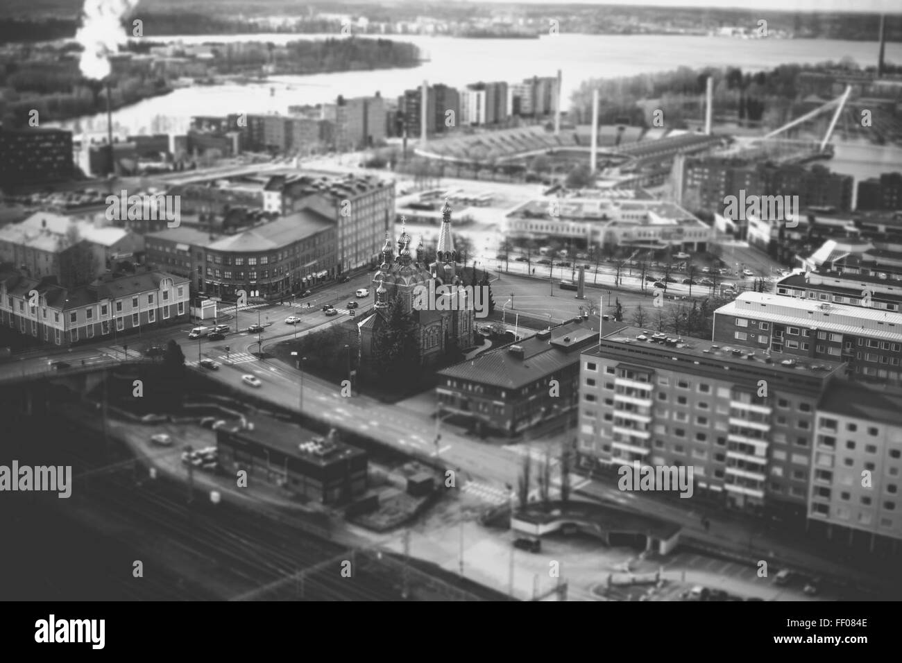 Bird's Eye View of City Stock Photo - Alamy