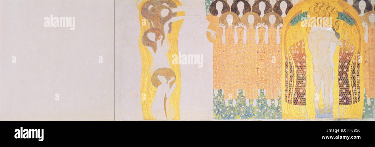 Gustav Klimt's Beethoven Frieze Gustav Klimt's Beethoven Frieze Stock Photo