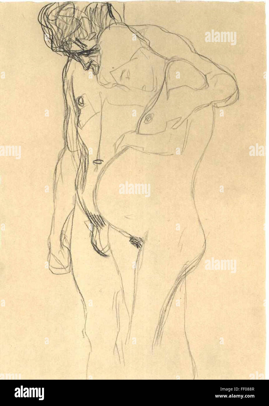 Gustav Klimt Drawing Stock Photo