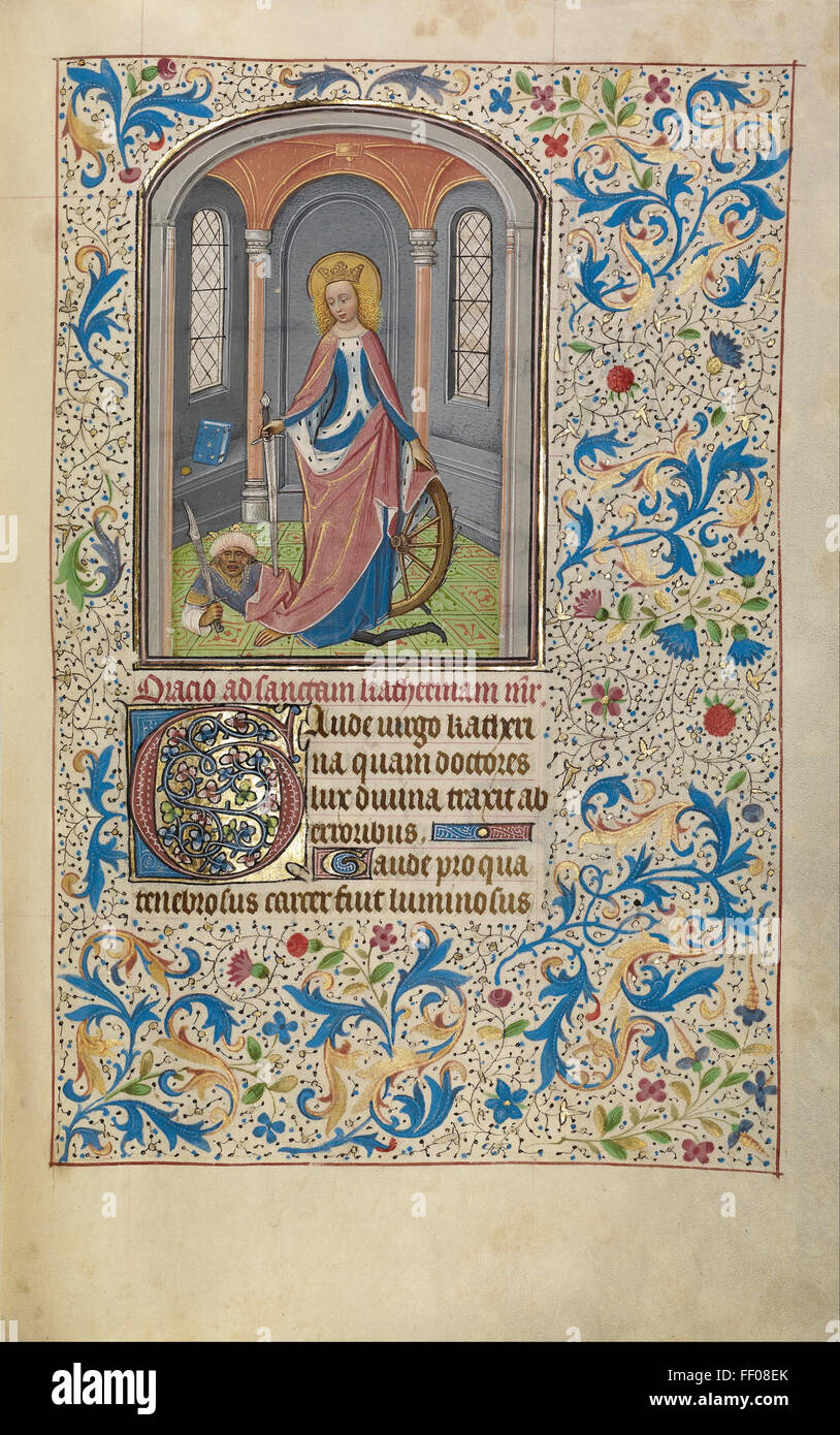 Willem Vrelant Illustrations from Illuminated Manuscript Stock Photo