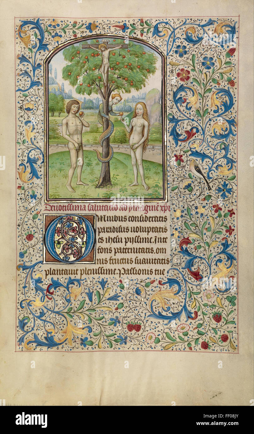 Willem Vrelant Illustrations from Illuminated Manuscript Stock Photo