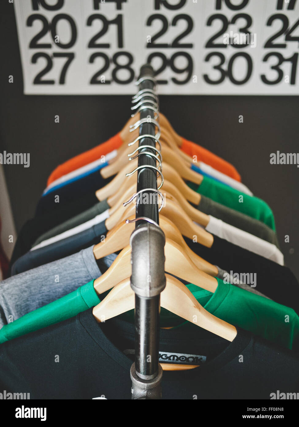 Shirts Hanging on Clothes Rack Shirts Hanging on Clothes Rack Stock Photo