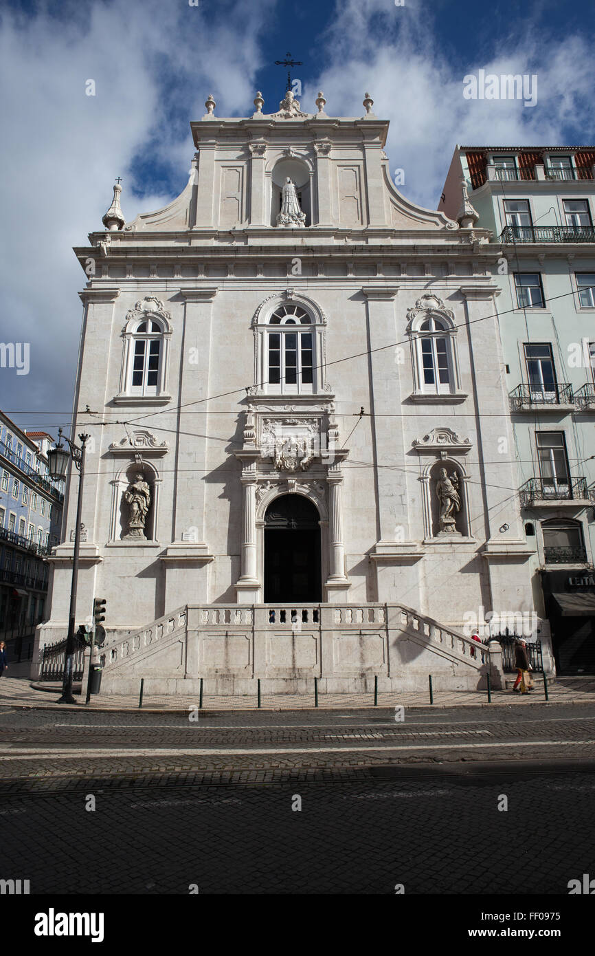 Igreja dos Italianos - Church of the Italians (Our Lady of Loreto), Largo do Chiado, Lisbon, Portugal Stock Photo