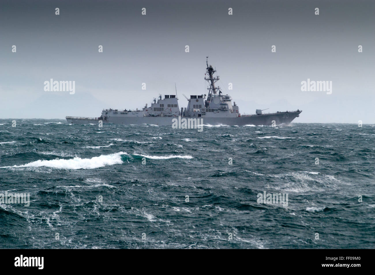 USS Roosevelt a Aerleigh Burke class destroyer of the US Navy Stock Photo