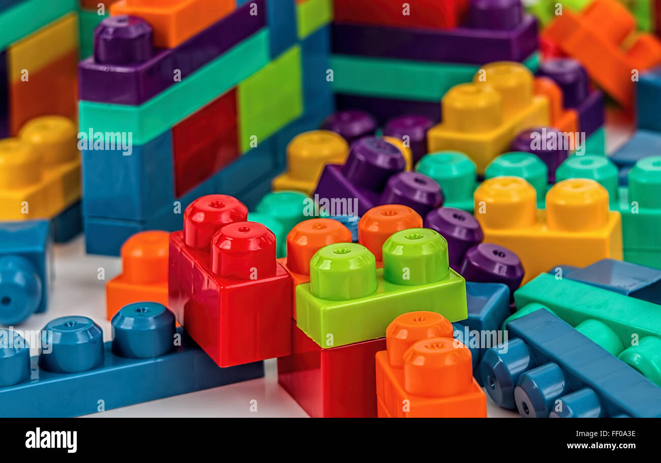 Colorful Duplo Building Block Stock Photo