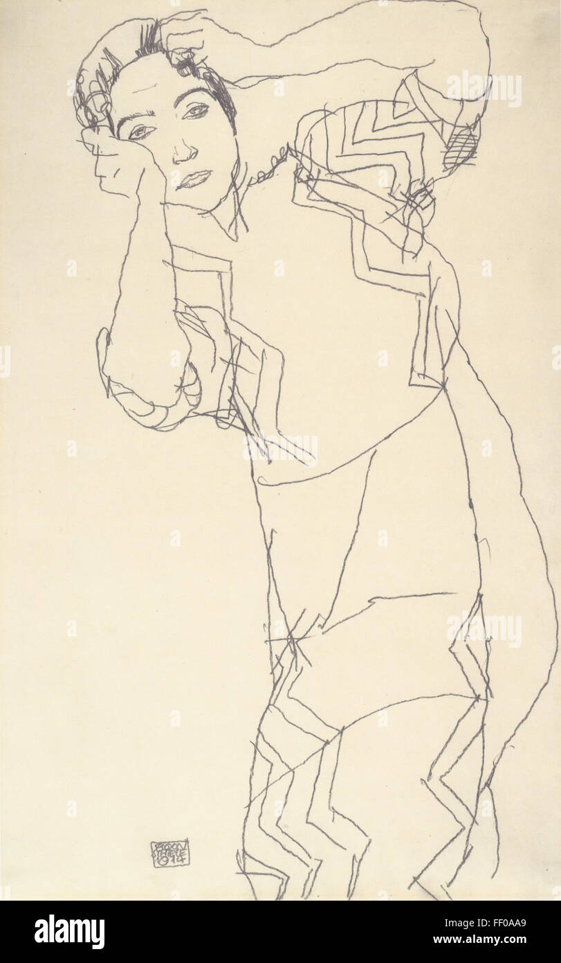 Drawing by Egon Schiele Drawing by Egon Schiele Stock Photo - Alamy
