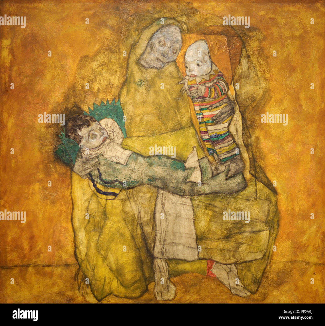 A painting by Egon Schiele titled *Mother with Two Children