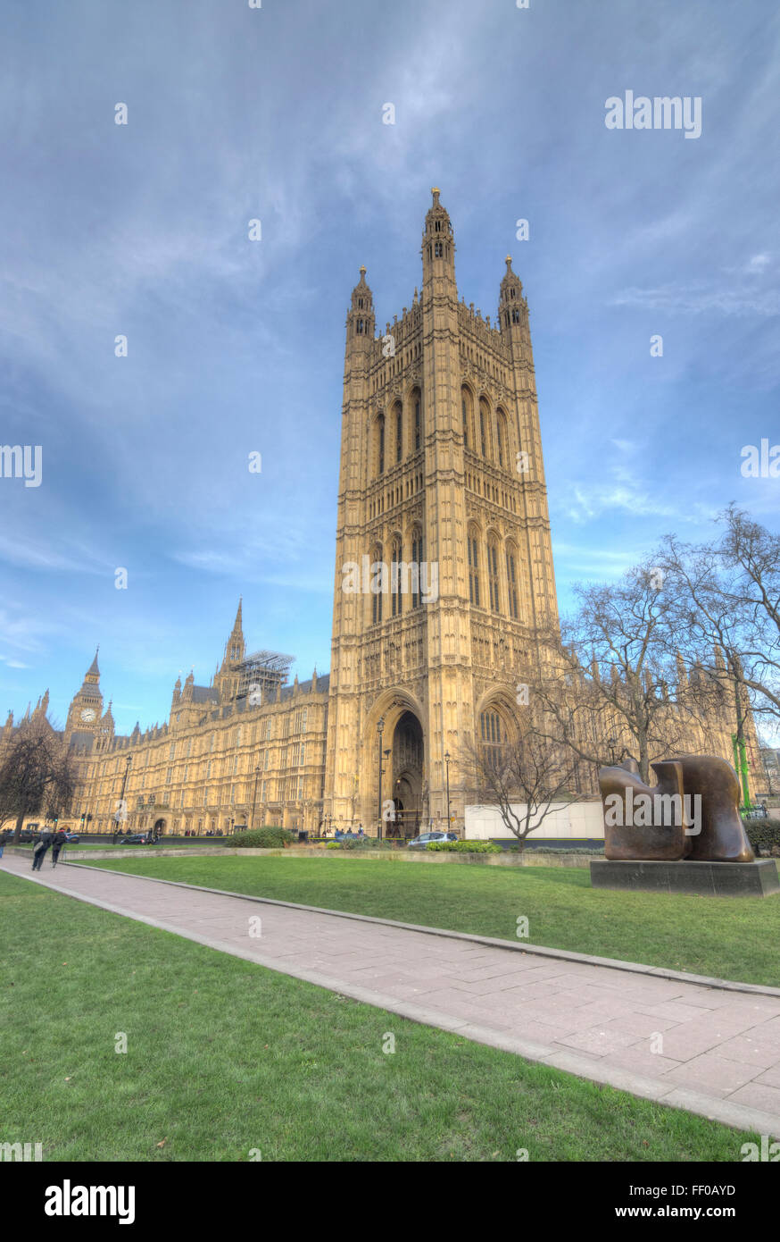 Palace of Westminster. Victoria Tower Stock Photo