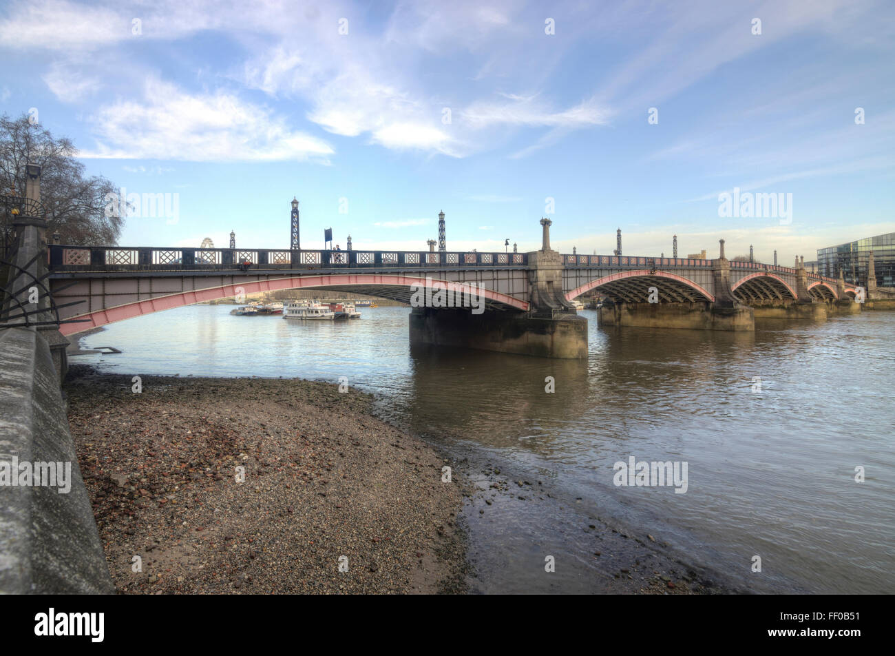 Lambeth Bridge,  River Thames Stock Photo