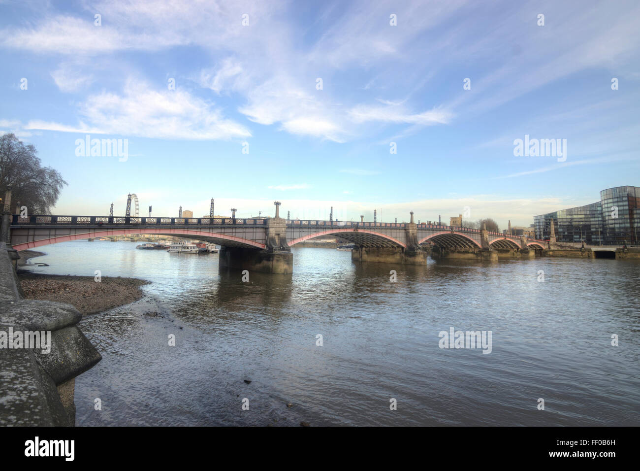 Lambeth Bridge,  River Thames Stock Photo