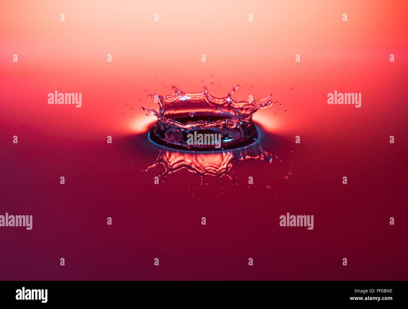 A drop of water hitting the surface of a container full of liquid Stock Photo Alamy