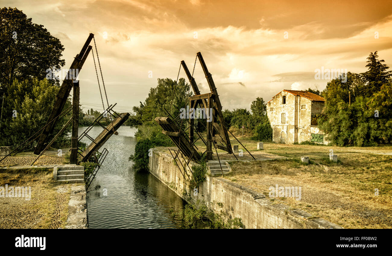 Van Gogh bridge in Arles, France, Provence, Camargue, Stock Photo