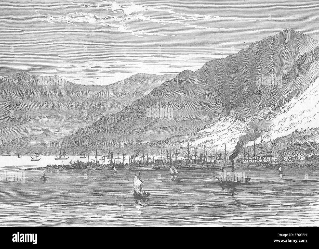 TURKEY Russo-Turkish War Port Batoum, Surrended 1878. Illustrated London News Stock Photo