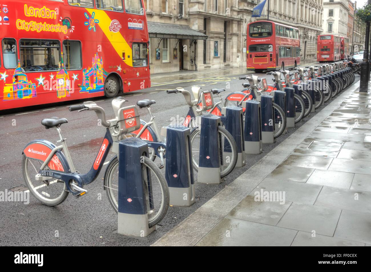 Santander Cycles, Hire cycles London Stock Photo