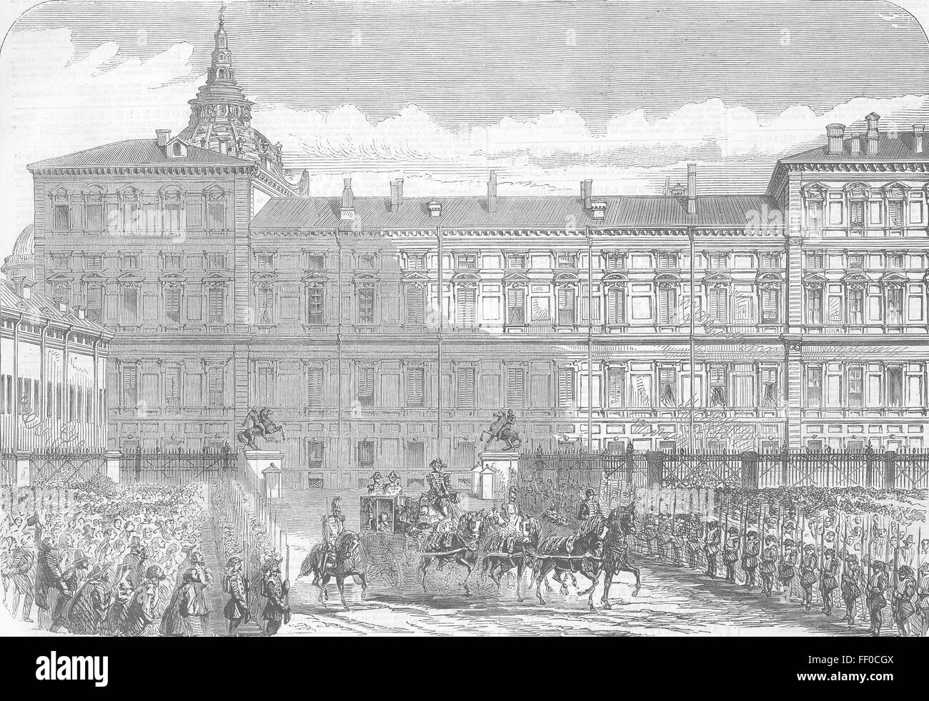 ITALY Second war of independence King's Palace, Torino 1859. Illustrated London News Stock Photo