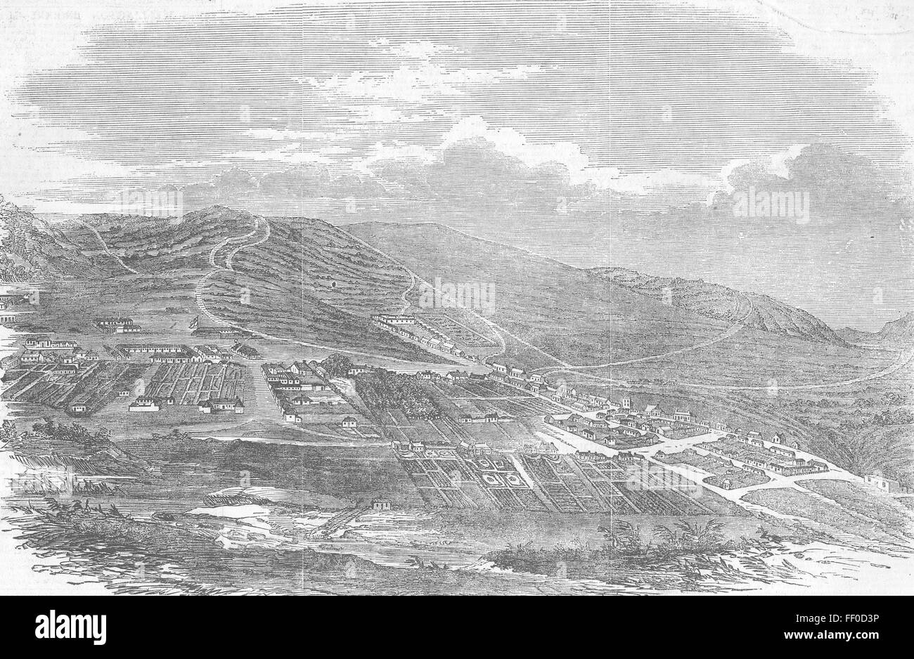 SOUTH AFRICA King William's Town, Eastern Cape 1853. Illustrated London News Stock Photo