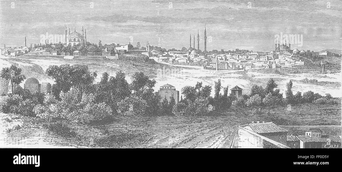 TURKEY Edirne, ancient capital of Ottoman Empire 1878. The Pictorial World Stock Photo