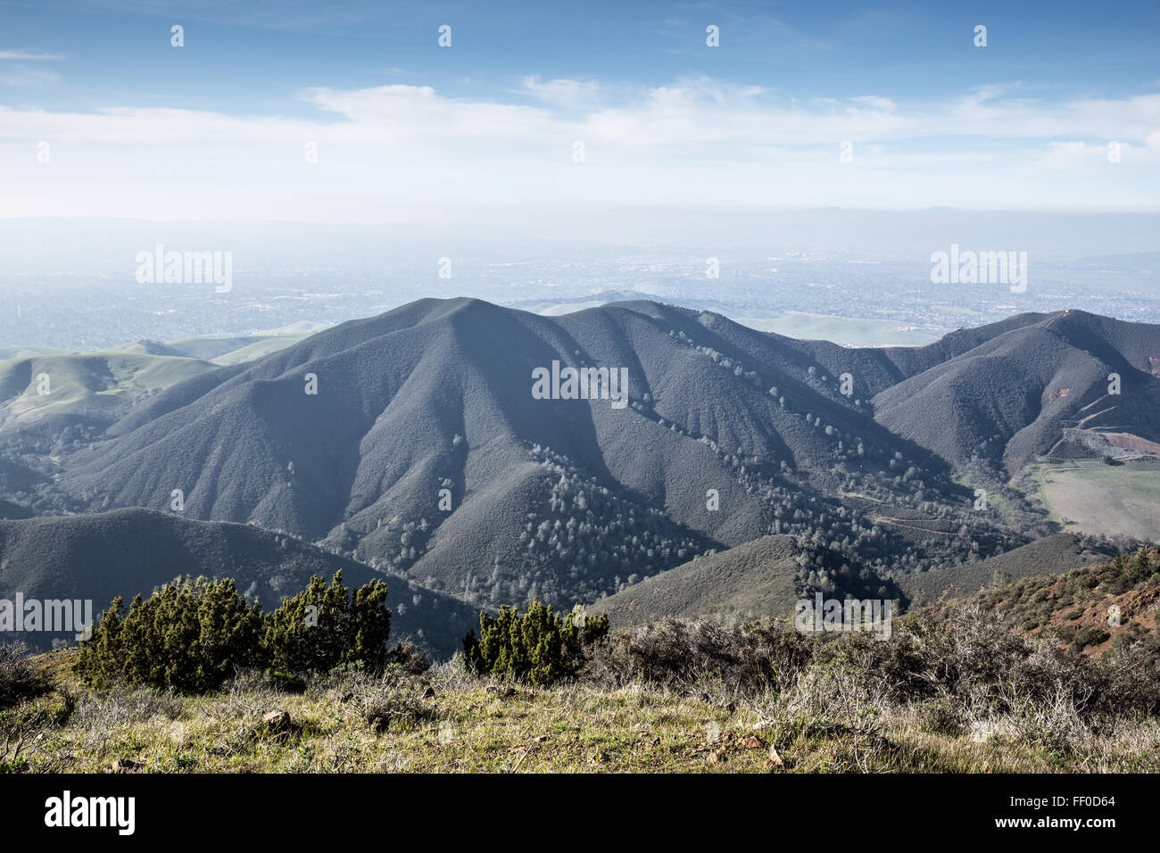 Views from Eagle Peak, Mt. Diablo State Park, Northern California Landscape. Stock Photo