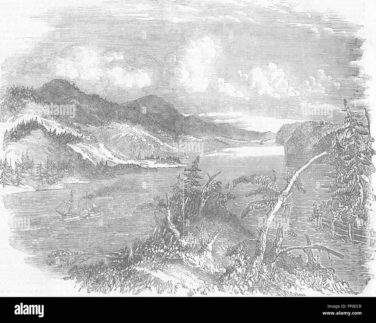 CANADA Deep River, A Part of the Ottawa 1858. Illustrated London News Stock Photo