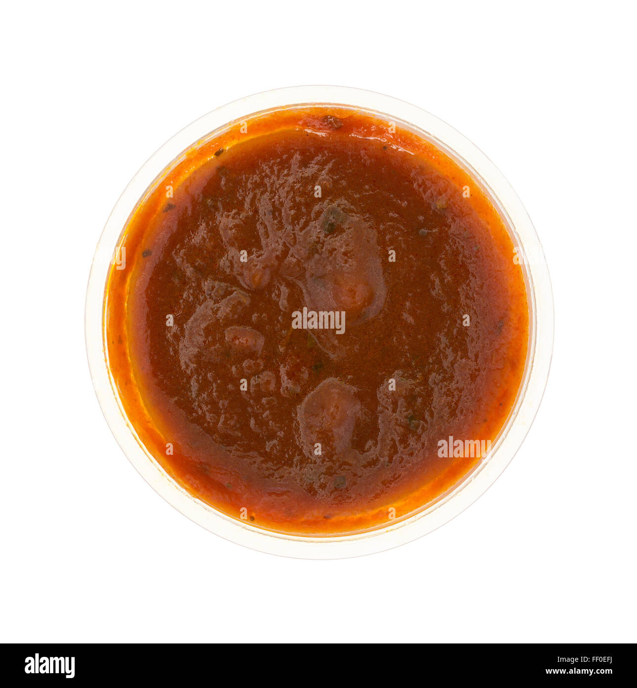 https://c8.alamy.com/comp/FF0EFJ/top-view-of-a-small-portion-of-marinara-sauce-in-a-plastic-container-FF0EFJ.jpg