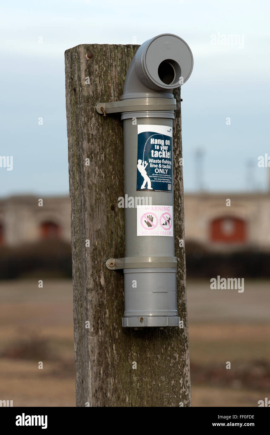 Fishing tackle disposal bin, Felixstowe, Suffolk, UK Stock Photo Alamy