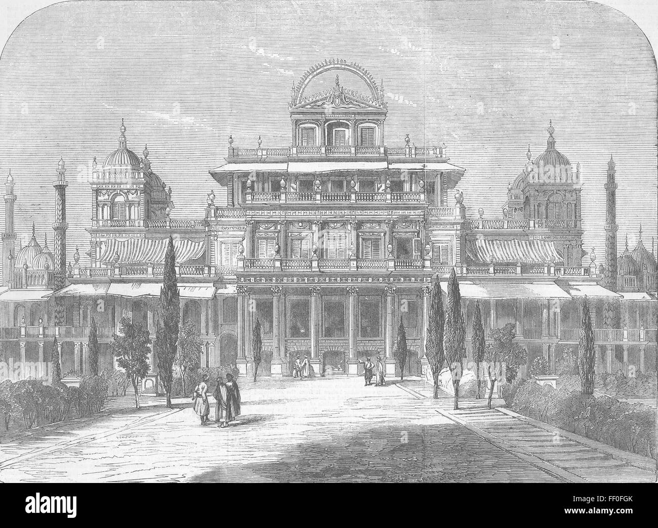 INDIA The Kaiserbagh(King's Palace), Lucknow 1859. Illustrated London News Stock Photo