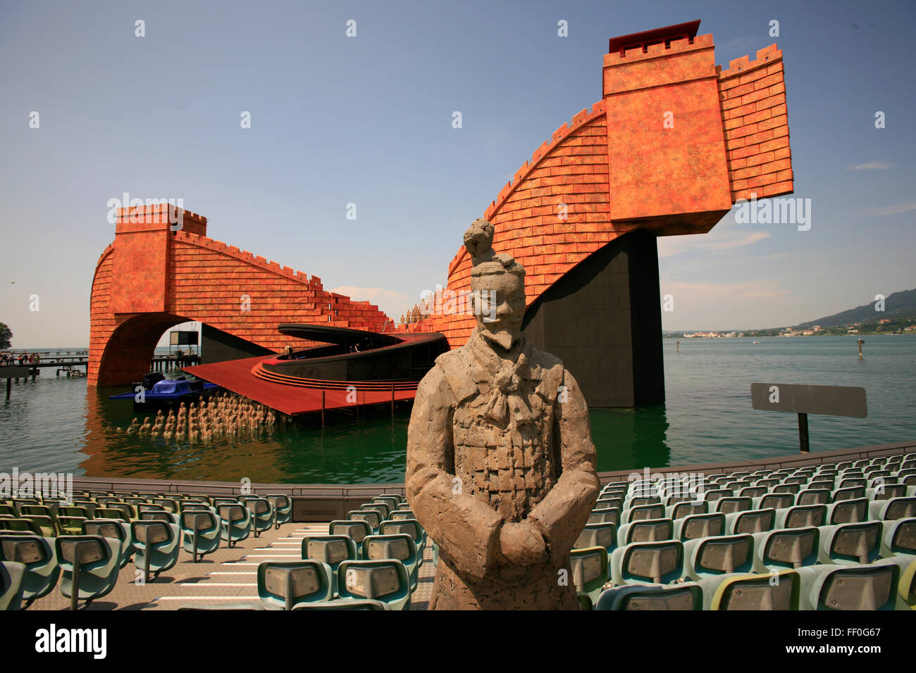 Opera Turandot on the Floating Stage, Lake Constance, Bregenz, Austria Stock Photo