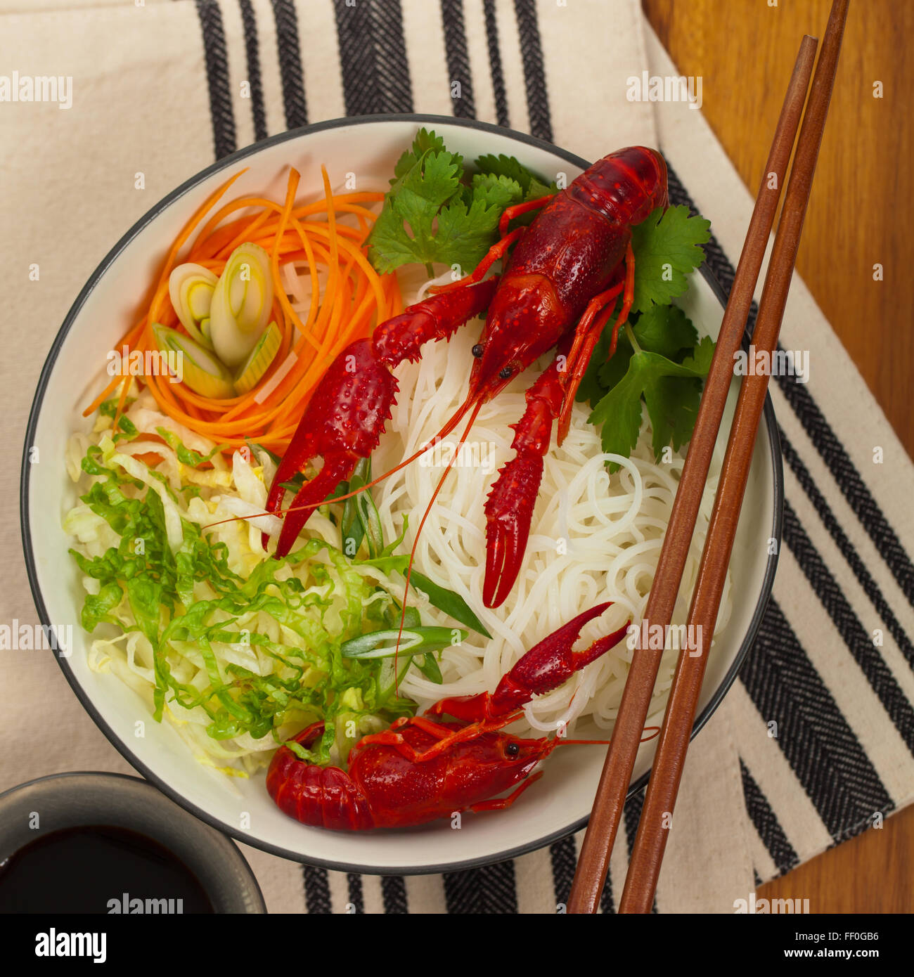 Rice noodles with Crawfish Stock Photo Alamy
