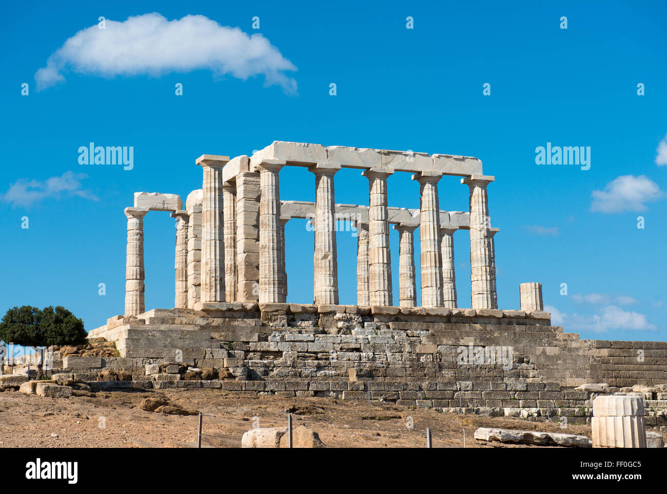 Ancient temple of Poseidon at Cape Sounion. Greece Stock Photo - Alamy