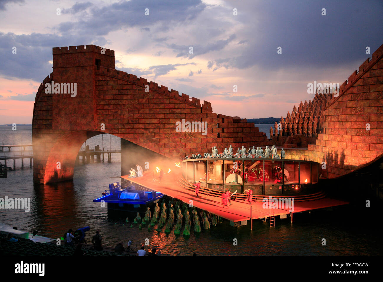 Opera Turandot on the Floating Stage, Lake Constance, Bregenz, Austria Stock Photo