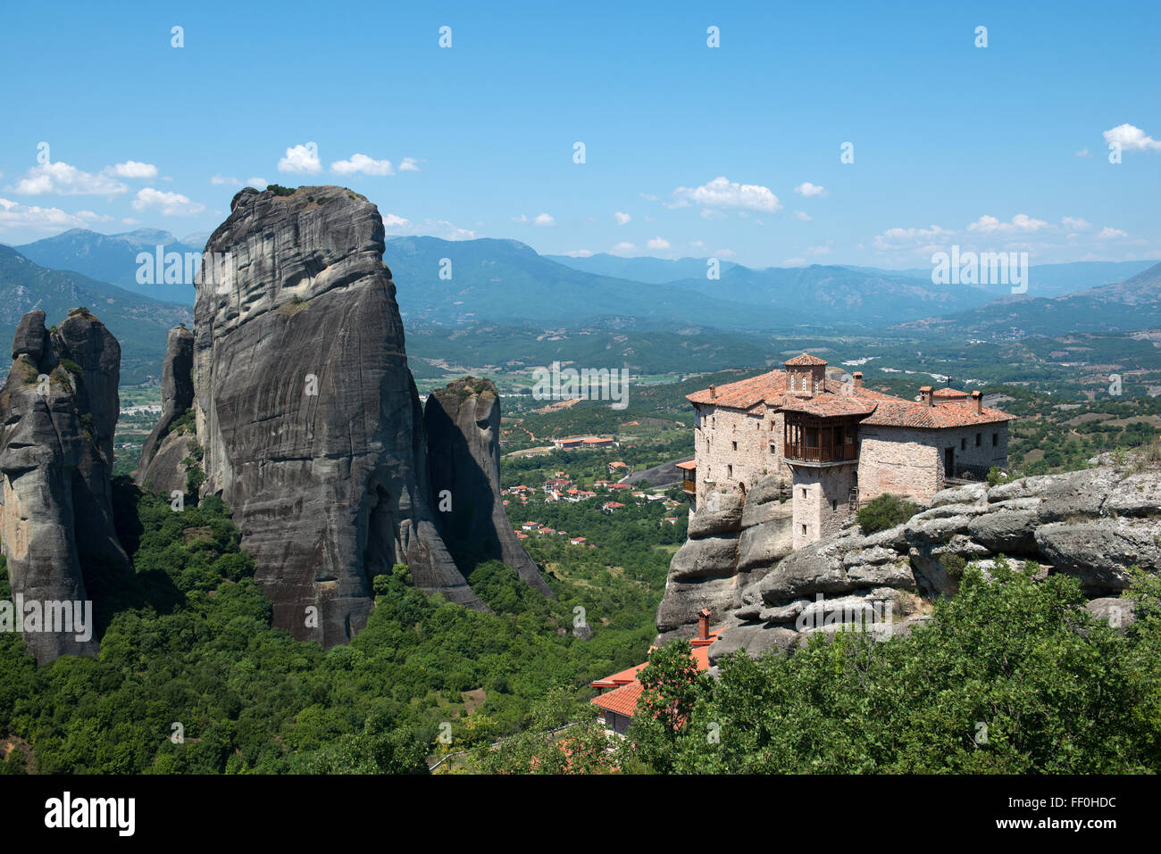 The Holy Monastery of Rousanou/St. Barbara in Meteora - complex of Eastern Orthodox monasteries, Greece Stock Photo