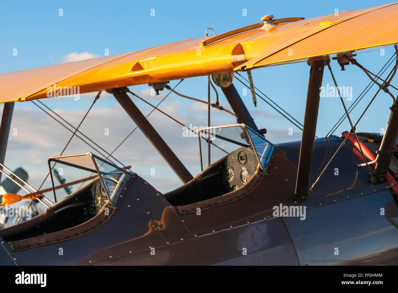 Cockpit of a 1942 Boeing Stearman 75 Bi-plane Stock Photo - Alamy
