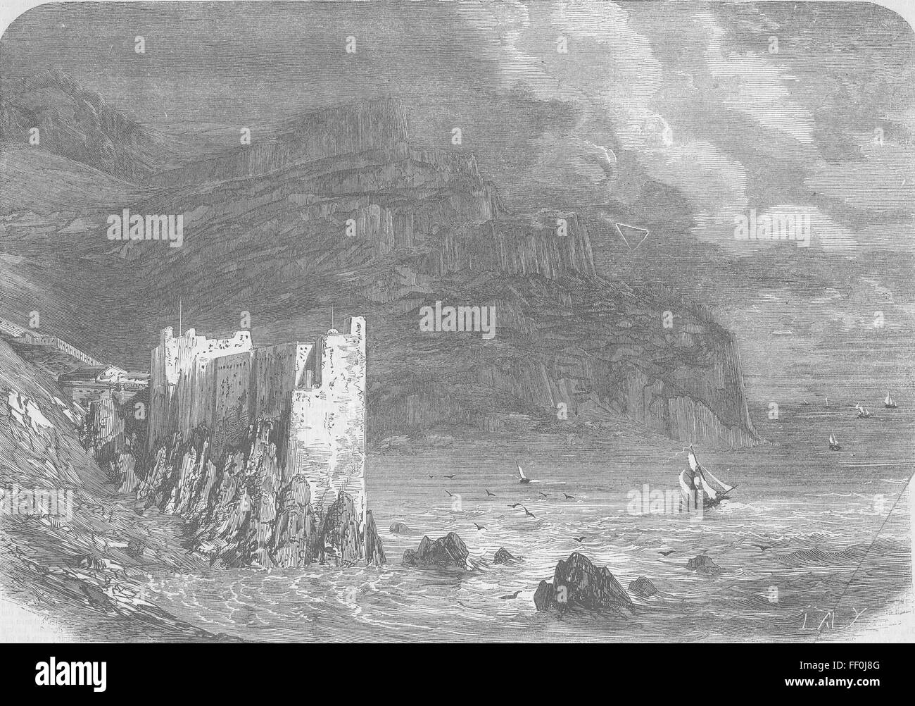 ALGERIA Fort of Abd-El-Kader on the coast 1856. Illustrated Times Stock Photo