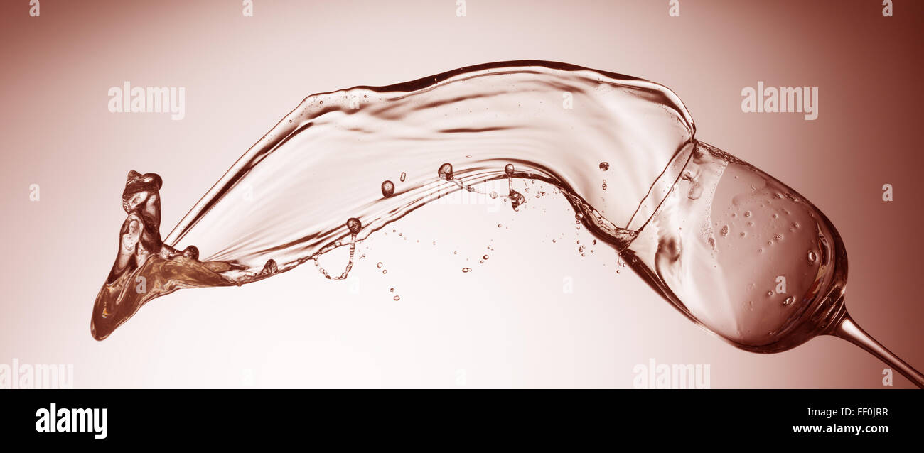 wine splash from wine glass. Stock Photo