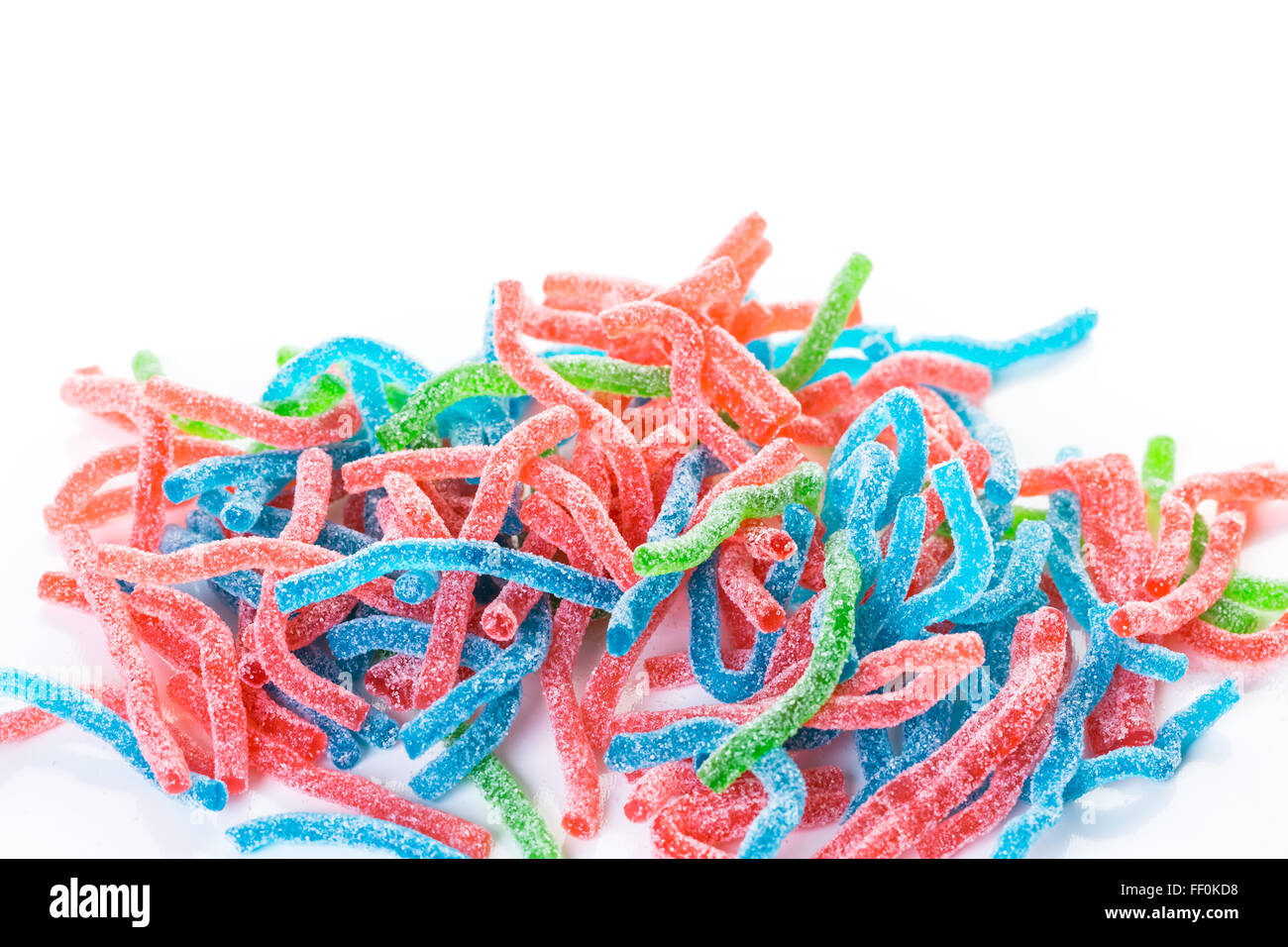 Colorful gummi candies on a white background Stock Photo - Alamy