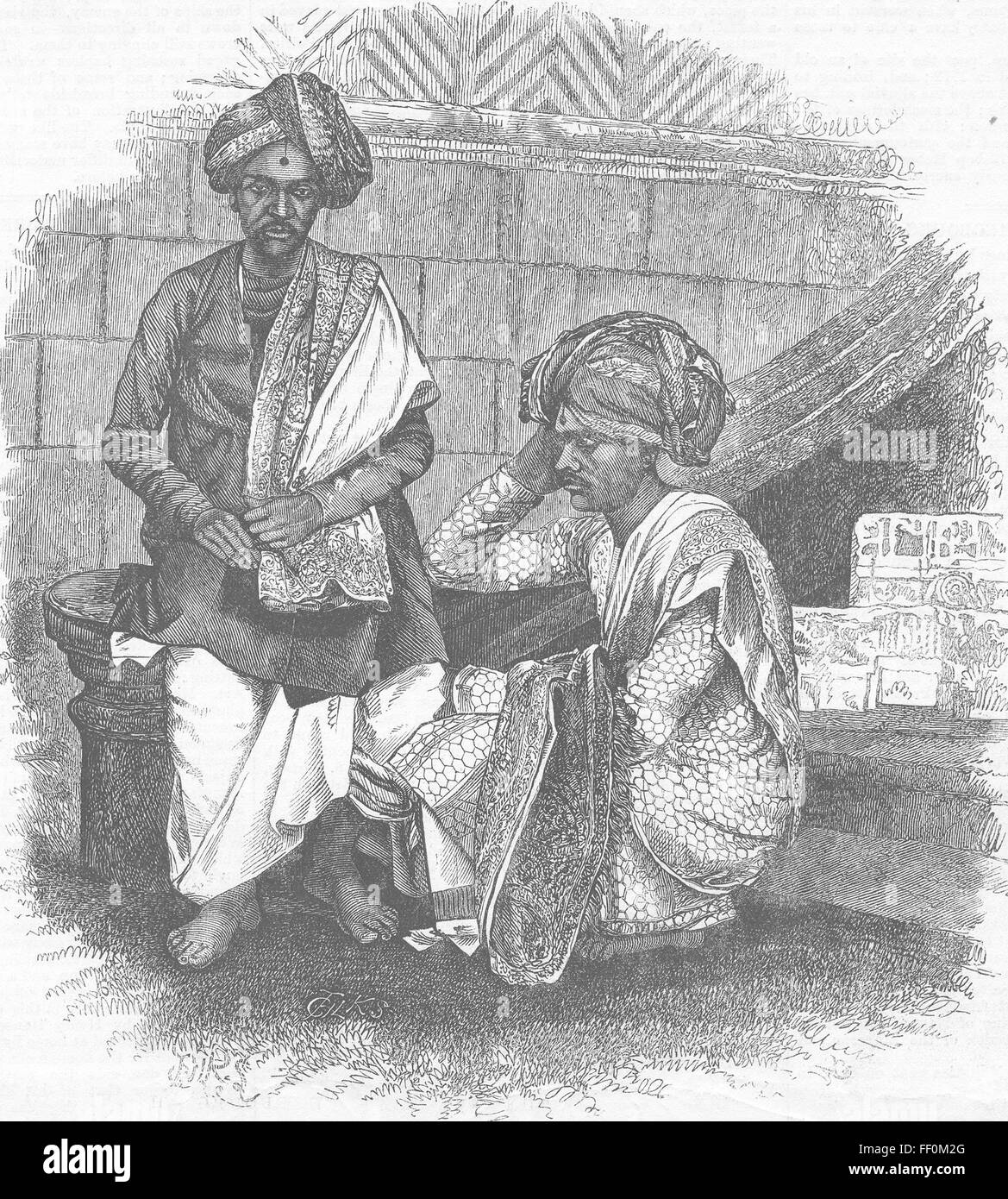 INDIA Brahmin Students 1858. Illustrated London News Stock Photo