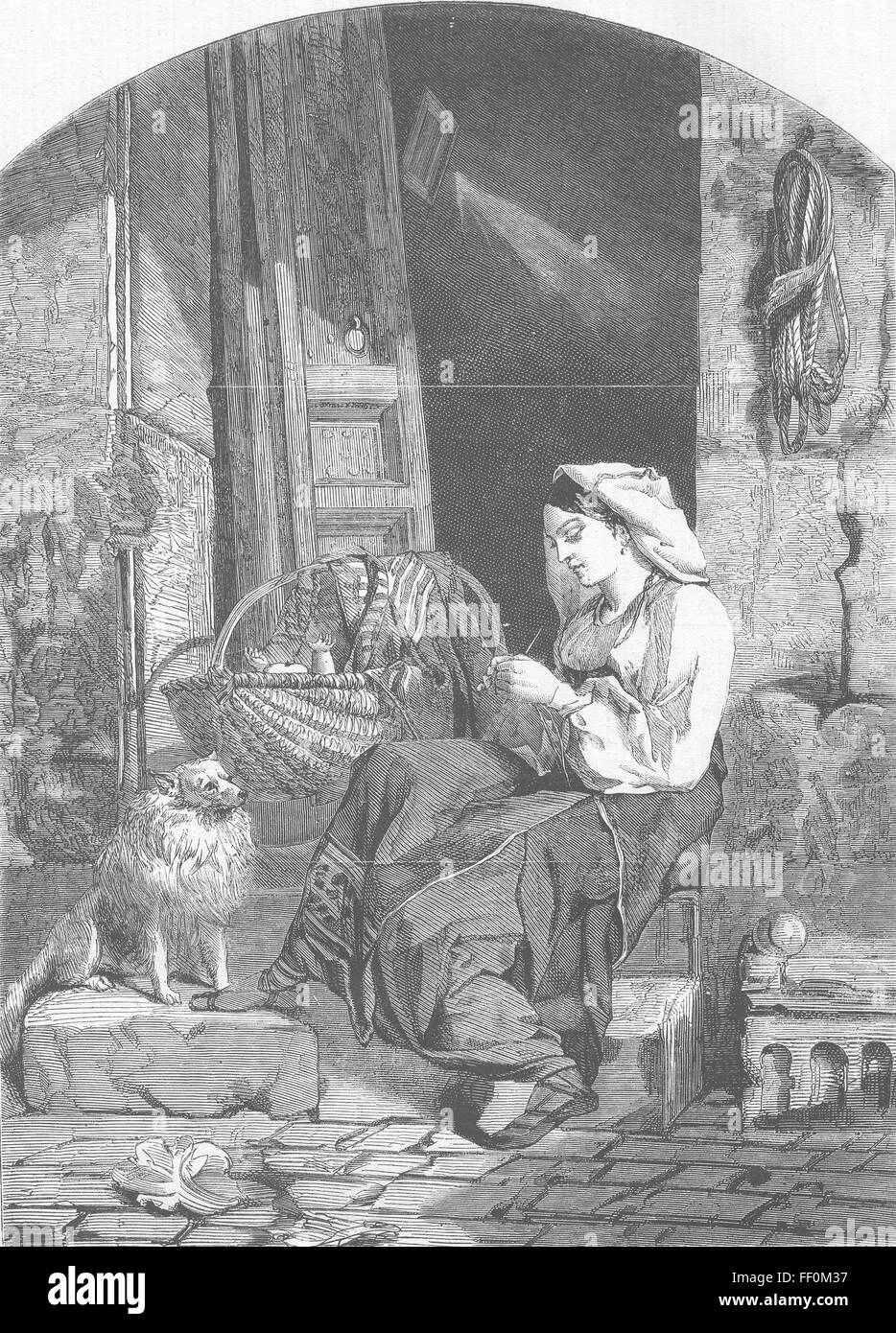 FAMILIES La Culla 1858. Illustrated London News Stock Photo