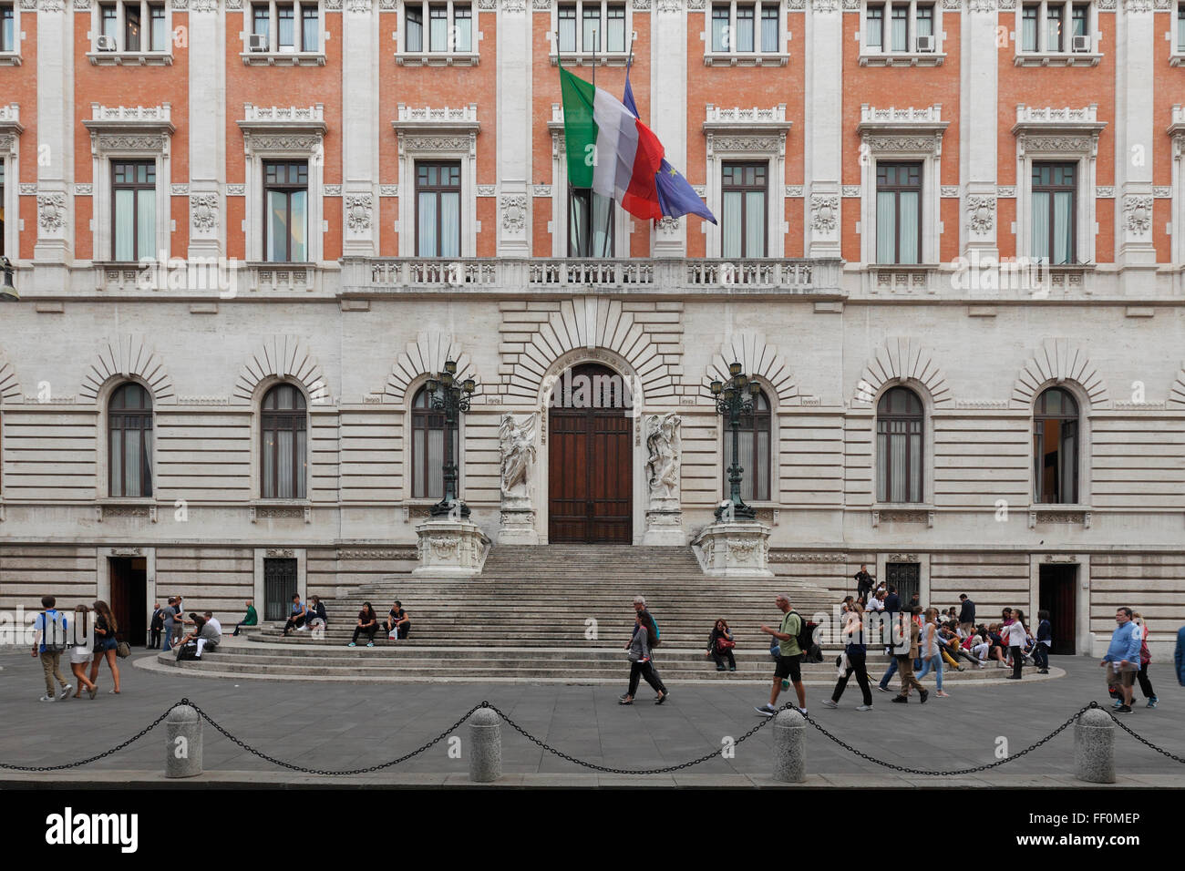 Palazzo Montecitorio, Italian Parliament, Chamber of Deputies, Piazza del Parlamento, Lazio, Rome, Italy Stock Photo