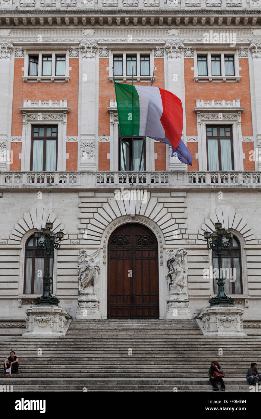 Palazzo Montecitorio, Italian Parliament, Chamber of Deputies, Piazza del Parlamento, Lazio, Rome, Italy Stock Photo