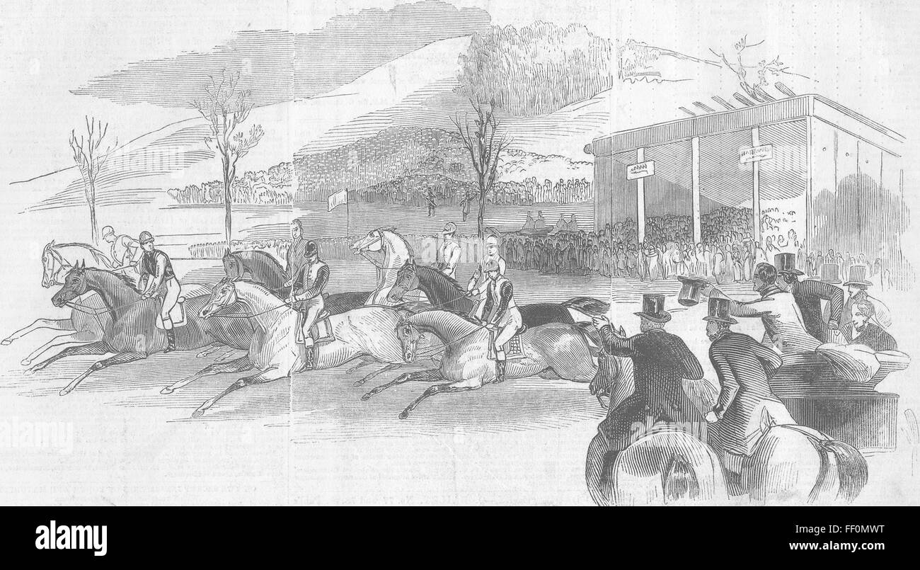 CUMBS Kendal annual Steeplechase-Start 1846. Illustrated London News Stock Photo