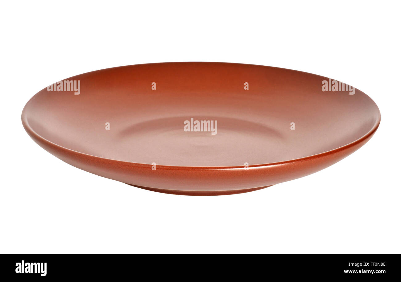 Empty ceramic plate isolated on a white background Stock Photo - Alamy