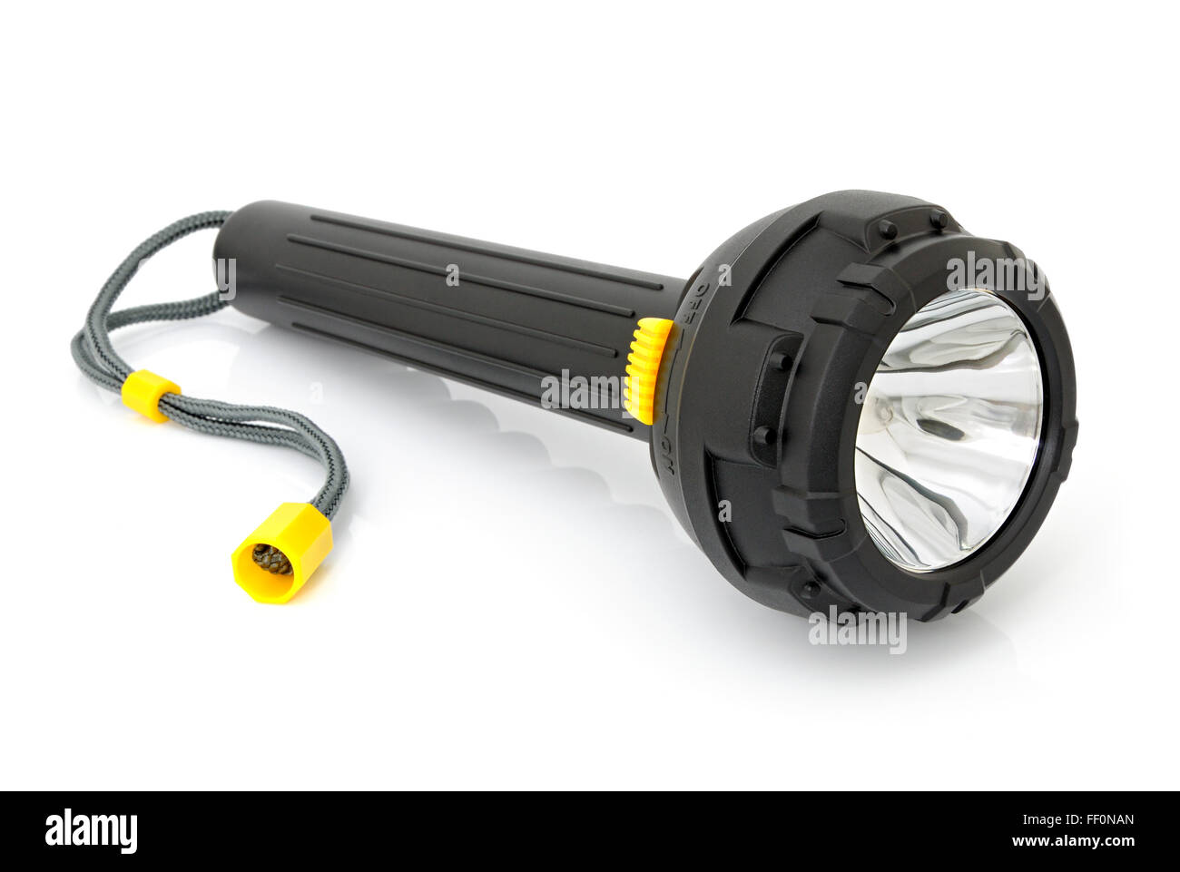 Electric torch for diving isolated on a white background Stock Photo