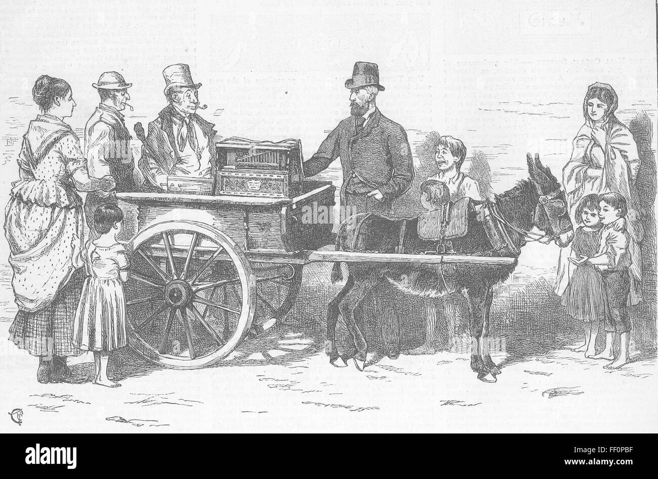 IRELAND The Nobleman Organ Grinder 1882. The Graphic Stock Photo