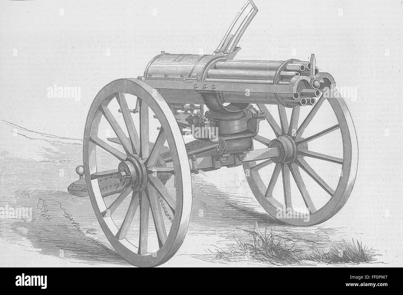 MILITARIA The Gatling Gun 1870. The Graphic Stock Photo