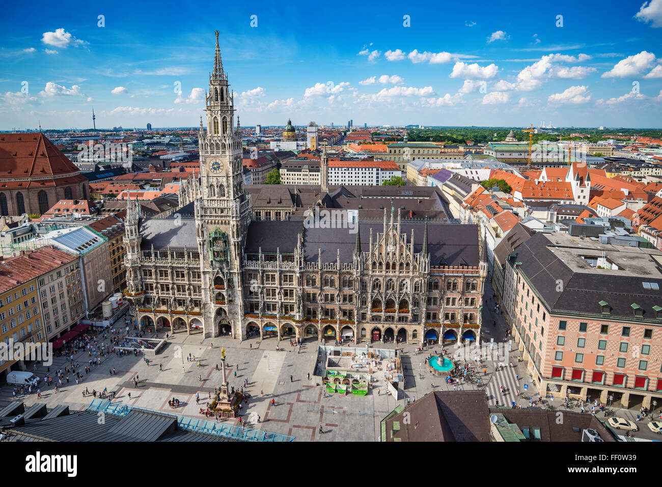 Marienplatz town hall , Munich , Germany Stock Photo
