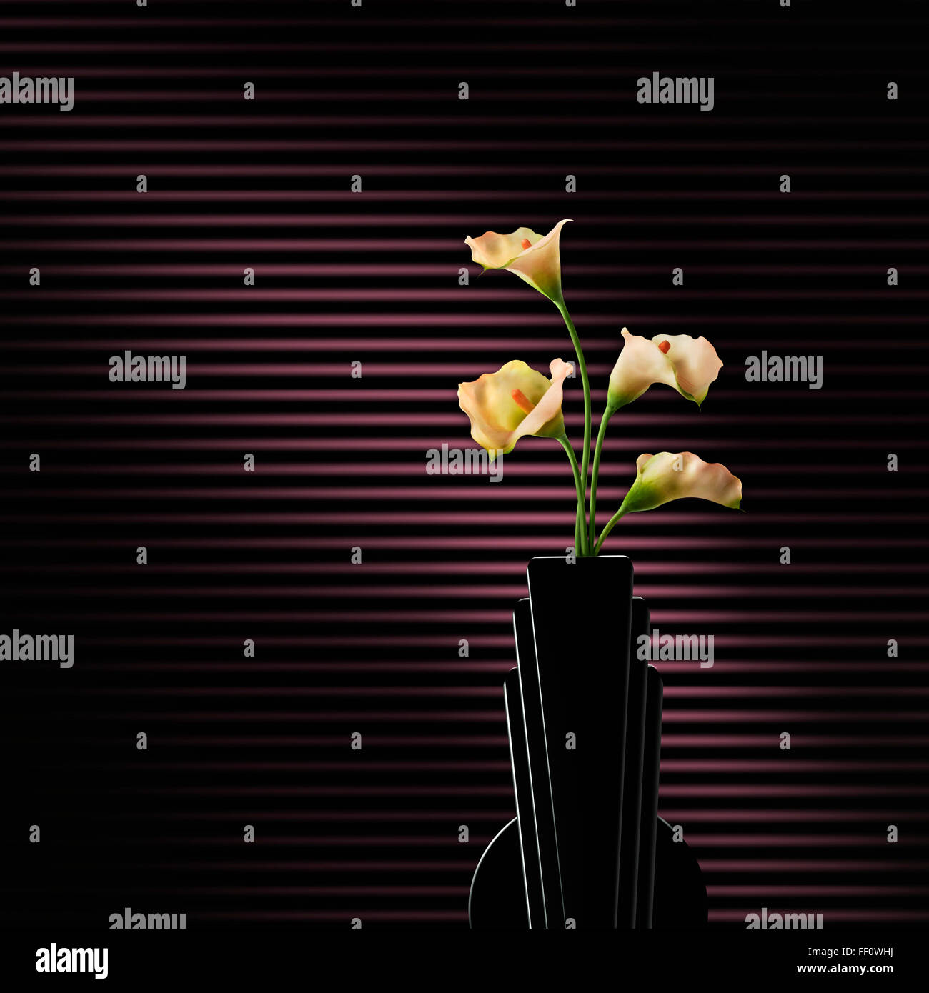 Flowers blooming in modern vase Stock Photo Alamy
