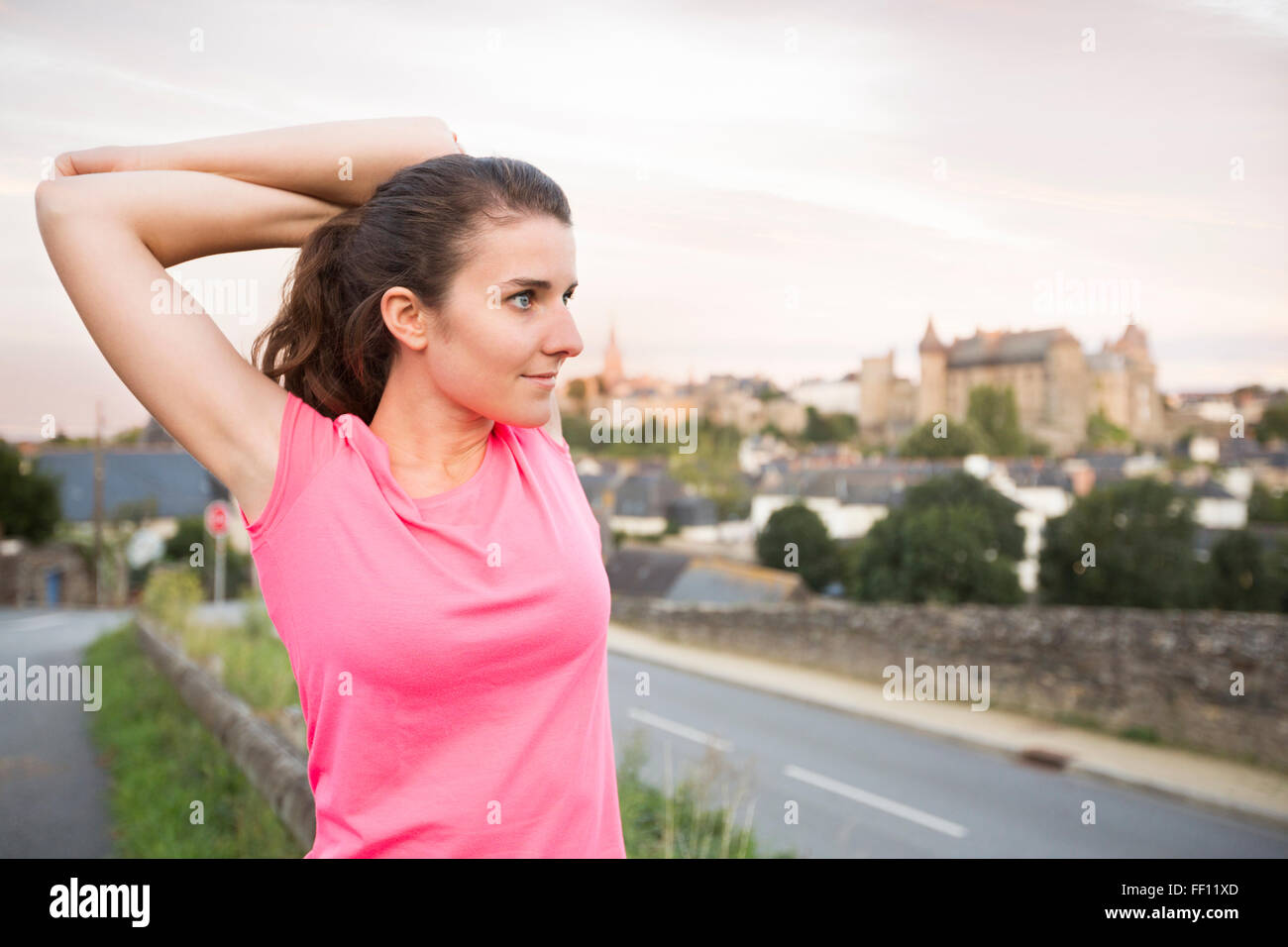 Old woman stretching hi-res stock photography and images - Alamy
