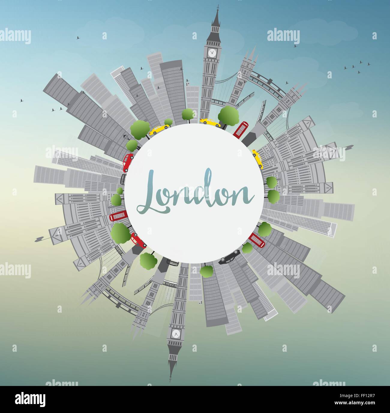 London landmarks illustration hi-res stock photography and images - Alamy