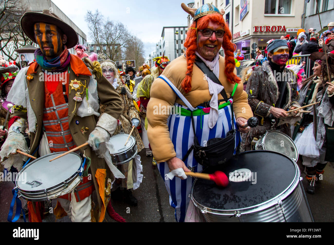 Street Carnival Parade And Party In Cologne, Germany, At Carnival ...